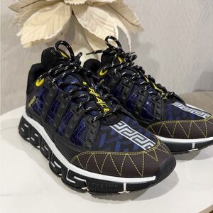 Versace Black and Blue Sneakers